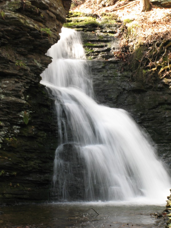 This is a picture of a waterfall at Bushkill falls